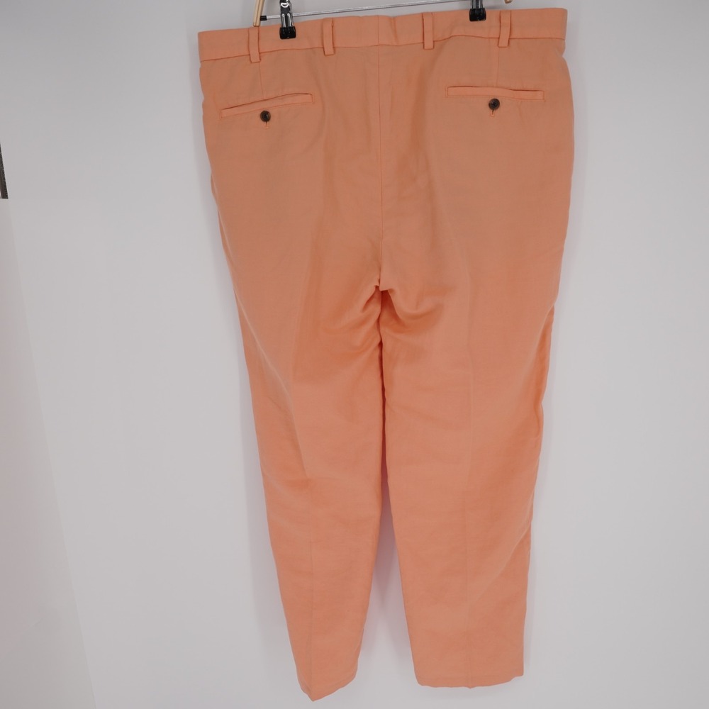 Brooks Brothers Baird McNutt Linen Pants Men 40 Clark Melon Orange Resort Preppy - Picture 3 of 13